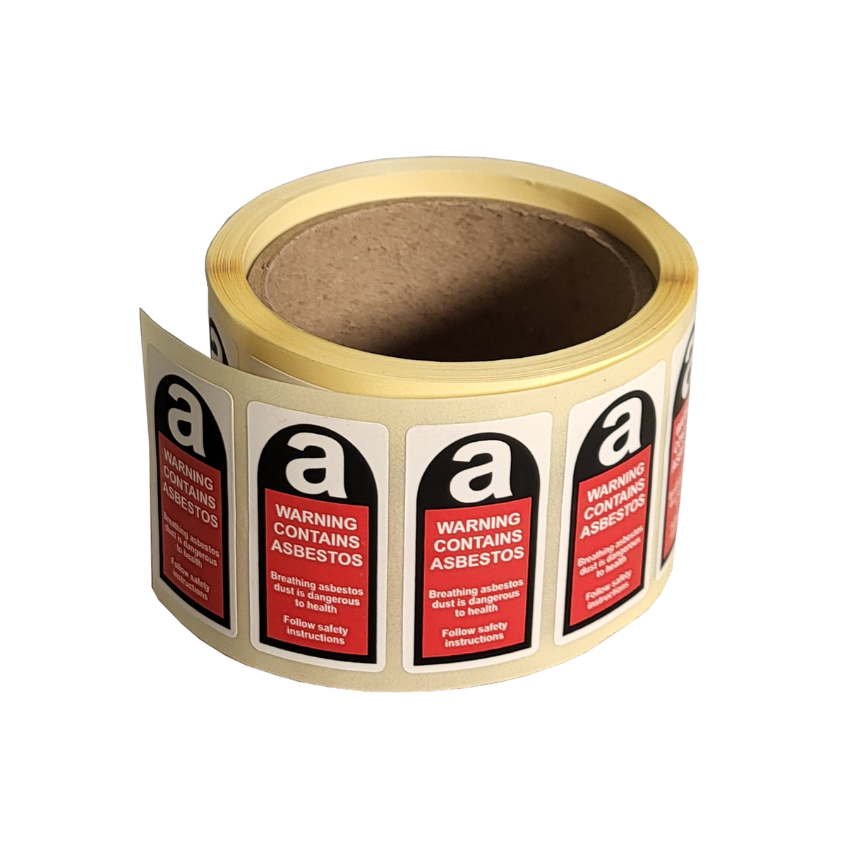 Label 'WARNING CONTAINS ASBESTOS' (Roll)