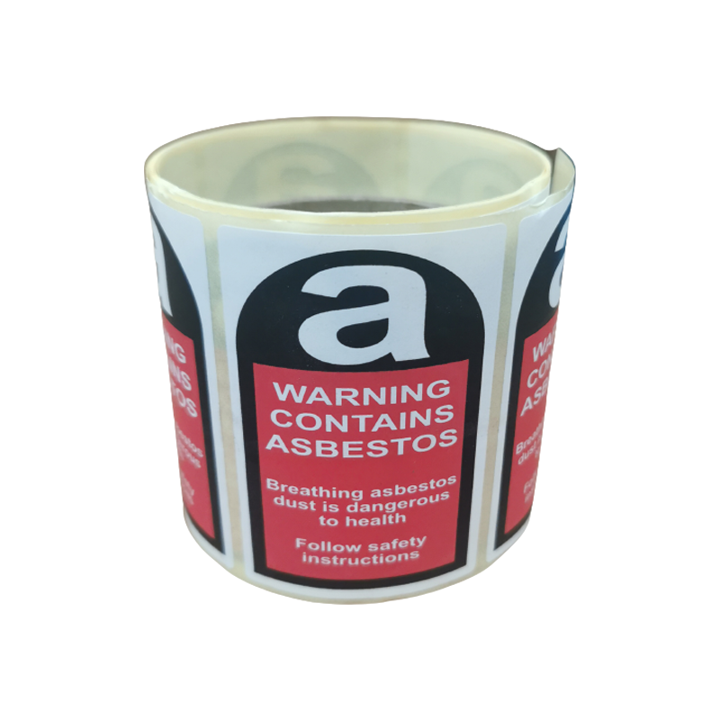 Label 'WARNING CONTAINS ASBESTOS' (Roll)